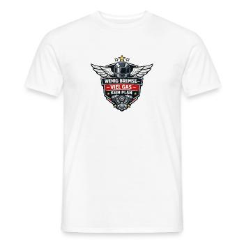 Wenig Brems Viel Gas Kein Plan - Männer T-Shirt - Weiß - Vorne - AI Model Male 178 dark (178cm)