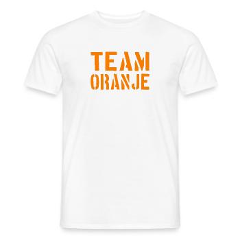 Team Oranje - Nederland - Niederlande Netherlands - Men's T-Shirt - white - Front - AI Model Male 178 dark (178cm)