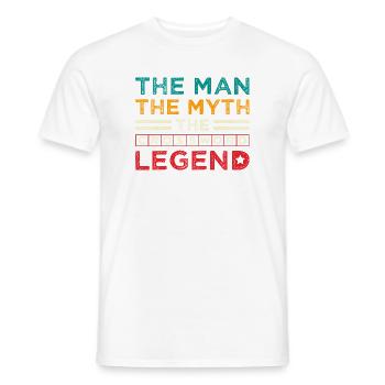Crossword Legend The Man Myth Design - Männer T-Shirt - Weiß - Vorne - AI Model Male 178 dark (178cm)