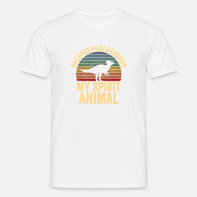 Dicker Geist: Dinosaurier-Tee - Männer T-Shirt - Weiß