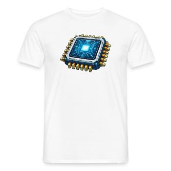 Luminous Microchip Digital Core - Men's T-Shirt - white - Front - AI Model Male 178 dark (178cm)