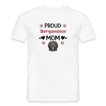 Stolze Bergamasco Mutter, Bergamasker Hirtenhund - Männer T-Shirt - Weiß - Vorne - AI Model Male 178 dark (178cm)