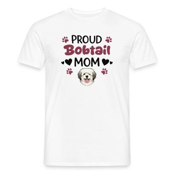 Proud Bobtail Mother, Old English - Men's T-Shirt - white - Front - AI Model Male 178 dark (178cm)