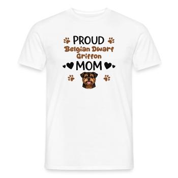 Proud Griffon Mother, Belgian Dwarf Griffon - Men's T-Shirt - white - Front - AI Model Male 178 dark (178cm)