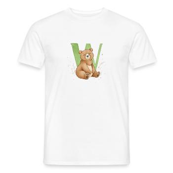 Bär mit Buchstabe W - Männer T-Shirt - Weiß - Vorne - AI Model Male 178 dark (178cm)