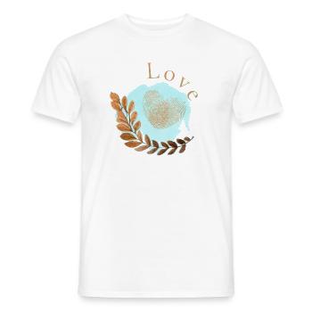 Love Herz Fingerabdruck Design - Männer T-Shirt - Weiß - Vorne - AI Model Male 178 dark (178cm)