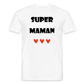 MOM. MOTHER'S DAY. HEART. FEAST. HAPPY BIRTHDAY - Men's T-Shirt - white - Front - AI Model Male 178 dark (178cm)