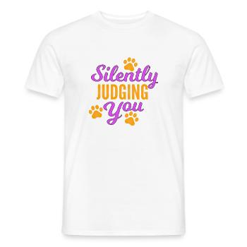 Silently Judging You Shirt Funny Sarcastic Quote - Men's T-Shirt - white - Front - AI Model Male 178 dark (178cm)