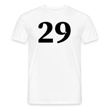 29 - Männer T-Shirt - Weiß - Vorne - AI Model Male 178 dark (178cm)