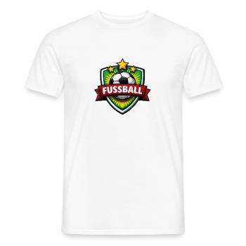 Fussball Shield mit Banner - Männer T-Shirt - Weiß - Vorne - AI Model Male 178 dark (178cm)