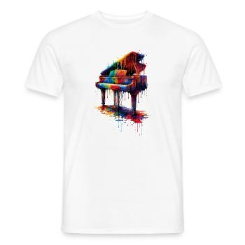 Piano avec de la peinture qui goutte - T-shirt homme - blanc - Devant - AI Model Male 178 dark (178cm)