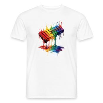 Xylophones with dripping paint - Men's T-Shirt - white - Front - AI Model Male 178 dark (178cm)