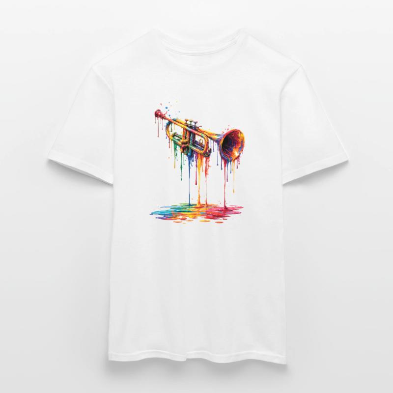 Trumpet mit tropfender Farbe Männer T-Shirt