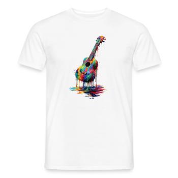 Ukulele mit tropfender Farbe - Männer T-Shirt - Weiß - Vorne - AI Model Male 178 dark (178cm)