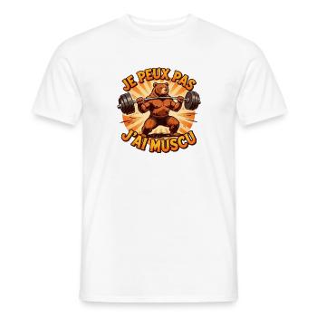 Je Peux Pas j'ai muscu - T-shirt homme - blanc - Devant - AI Model Male 178 dark (178cm)