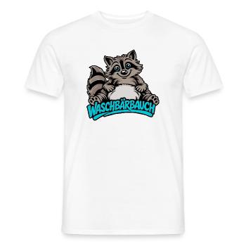 Süßer Waschbär Bauch Cartoon Tier Motiv - Männer T-Shirt - Weiß - Vorne - AI Model Male 178 dark (178cm)