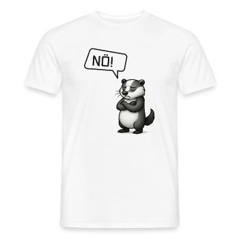 Dachs sagt NÖ! – Sturheit im Retro-Stil - Männer T-Shirt - Weiß - Vorne - AI Model Male 178 dark (178cm)