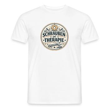 Schrauben ist Therapie - Männer T-Shirt - Weiß - Vorne - AI Model Male 178 dark (178cm)