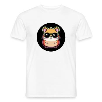 Hamster fashion lunettes soleil - T-shirt homme - blanc - Devant - AI Model Male 178 dark (178cm)