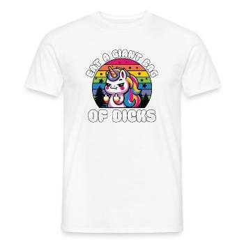 Rainbow Unicorn Power Motif - Men's T-Shirt - white - Front - AI Model Male 178 dark (178cm)