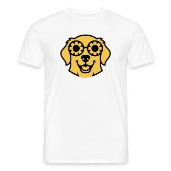 Labrador Blume Brille Peace Comic - Männer T-Shirt - Weiß - Vorne - AI Model Male 178 dark (178cm)