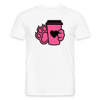 Hundepfote Kaffee Tasse Hunde Mama - Männer T-Shirt - Weiß - Vorne - AI Model Male 178 dark (178cm)