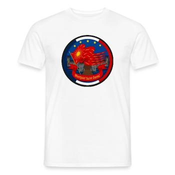 Emblème Oriflamme Montjoie Saint-Denis - T-shirt homme - blanc - Devant - AI Model Male 178 dark (178cm)