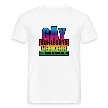 Gay Schlechtsverkehr / Lustiges Wortspiel - Männer T-Shirt - Weiß - Vorne - AI Model Male 178 dark (178cm)