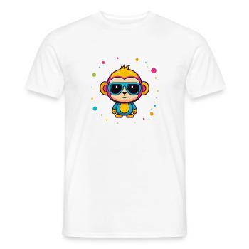Niedliche Neon-Affen-Brille mit blauen Brillen - Männer T-Shirt - Weiß - Vorne - AI Model Male 178 dark (178cm)