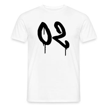 Nombre 02 Style Graffiti Urbain - T-shirt homme - blanc - Devant - AI Model Male 178 dark (178cm)