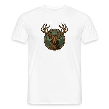 Hirschkopf dans le logo de la nature du Waldkreis - T-shirt homme - blanc - Devant - AI Model Male 178 dark (178cm)