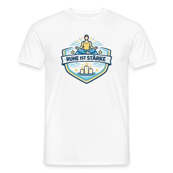 Ruhe Ist Stärke Meditationslogo - Männer T-Shirt - Weiß - Vorne - AI Model Male 178 dark (178cm)
