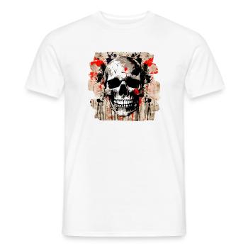 Schädel Graffiti Explosion - Männer T-Shirt - Weiß - Vorne - AI Model Male 178 dark (178cm)