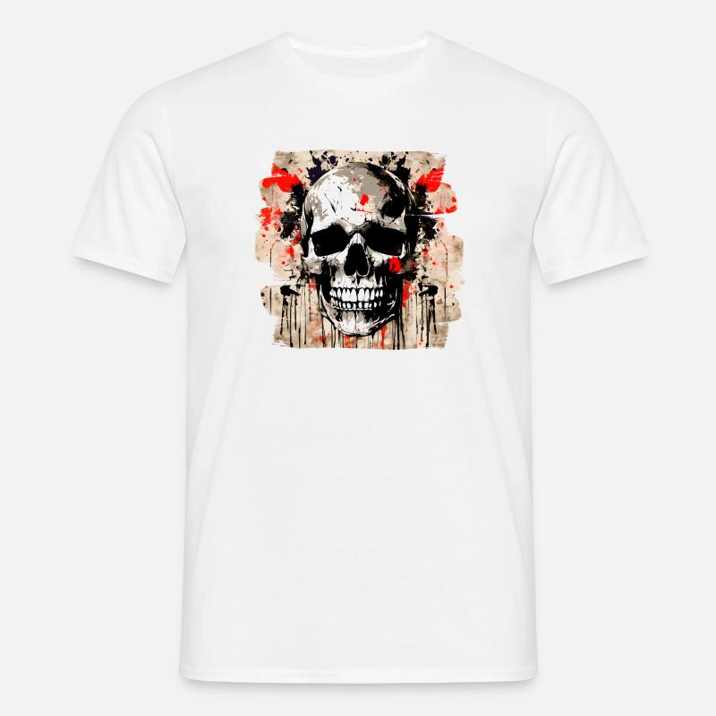 Schädel Graffiti Explosion - Männer T-Shirt - Weiß