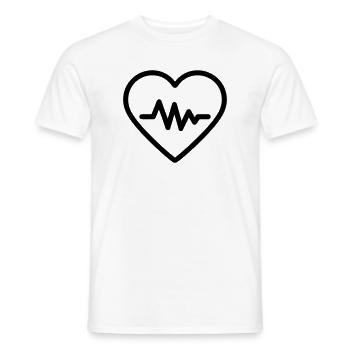heartbeat - Men's T-Shirt - white - Front - AI Model Male 178 dark (178cm)