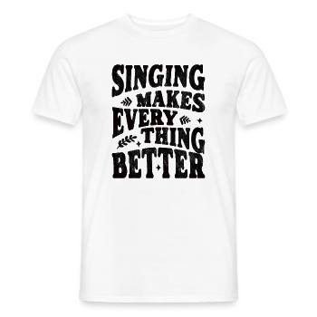 Le chant rend tout meilleur - noir - T-shirt homme - blanc - Devant - AI Model Male 178 dark (178cm)