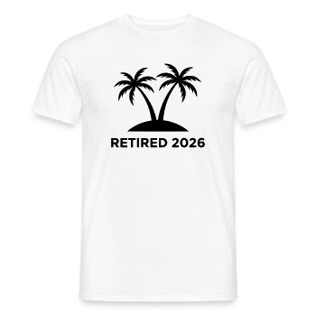 Retired 2026 Pension Island Logo - Men's T-Shirt - white - Front - AI Model Male 178 dark (178cm)