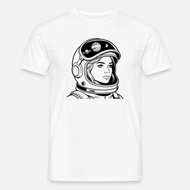 Weltraumfrau - Männer T-Shirt - Weiß