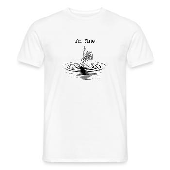 Daumen Hoch aus Wasserkreisen Mir gehts gut - Männer T-Shirt - Weiß - Vorne - AI Model Male 178 dark (178cm)