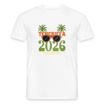 Tenerife 2026 - T-shirt homme - blanc - Devant - AI Model Male 178 dark (178cm)