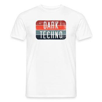 Dark Techno Retro Logo Tee - Men's T-Shirt - white - Front - AI Model Male 178 dark (178cm)