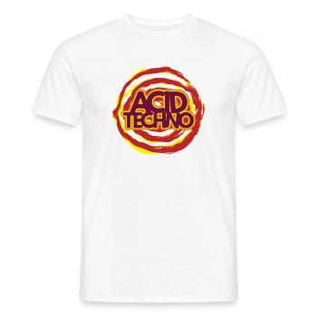 Logo néon Acid Techno - T-shirt homme - blanc - Devant - AI Model Male 178 dark (178cm)