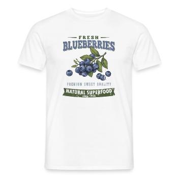Chemise Blaubeer vintage, style myrtille douce - T-shirt homme - blanc - Devant - AI Model Male 178 dark (178cm)