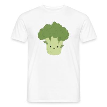 Ben Broccoli – Sweet Kawaii Vegetable Design - T-shirt homme - blanc - Devant - AI Model Male 178 dark (178cm)