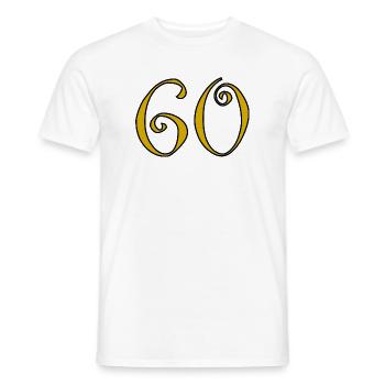 60. 60 JAHRE. 60-JÄHRIGES JUBILÄUM. 60. GEBURTSTAG. - Männer T-Shirt - Weiß - Vorne - AI Model Male 178 dark (178cm)