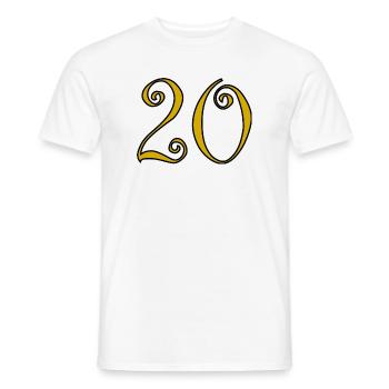 20. 20th ANNIVERSARY. 20 YEARS ANNIVERSARY. 20 YEARS. - Men's T-Shirt - white - Front - AI Model Male 178 dark (178cm)