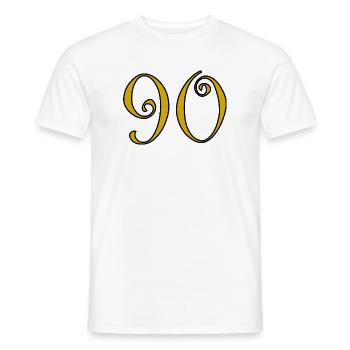 90. 90 ANS. 90e ANNIVERSAIRE. ANNIVERSAIRE 90 ANS. - T-shirt homme - blanc - Devant - AI Model Male 178 dark (178cm)