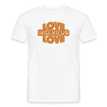 Love Ingenieur Love Retro Typo - Männer T-Shirt - Weiß - Vorne - AI Model Male 178 dark (178cm)