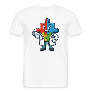 Puzzle Pals Doktormaskottchen - Männer T-Shirt - Weiß - Vorne - AI Model Male 178 dark (178cm)