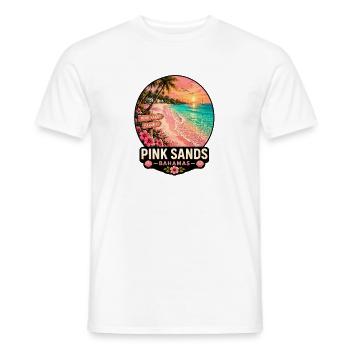 Pink Sands, Bahamas, plage des Caraïbes, vacances de soleil - T-shirt homme - blanc - Devant - AI Model Male 178 dark (178cm)